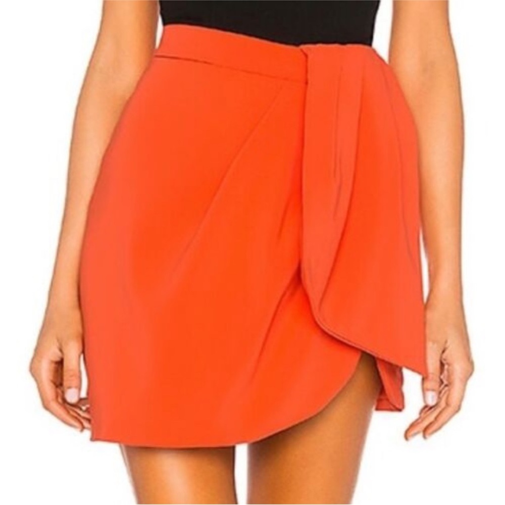 NBD Orange Fold Over Tulip Skirt